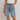 Bermuda en jean bleu clair taille haute pour femme - vue de face