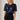 SOLENA blouse à sequins bleu marine