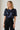 SOLENA blouse à sequins bleu marine