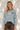Blouse rayée bleu ciel et marron pour femme - vue de face