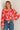 Blouse rouge fleurie à col lavallière - ROSELIA - JUBYLEE
