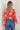Blouse rouge fleurie à col lavallière - ROSELIA - JUBYLEE
