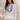 Chemise blanche brodée bleue pour femme - vue de face