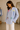 Chemise oversize bleu ciel brodée SELENO