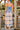 SANTORINI longue robe bleu/blanc