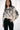 VELIA pull blanc motifs noir végétal