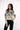 VELIA pull blanc motifs noir végétal