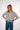 JULIE chemisier blanc lignes grises