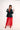 DELINA jupe longue en dentelle rouge