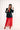 DELINA jupe longue en dentelle rouge