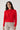 Gilet rouge boutonné à col volanté — NELYA