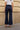 Jean wide leg taille haute bleu brut à boutons dorés – MAELYS