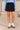 Jupe courte en velours bleu marine – LINA