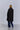 Manteau noir WITHBLACK femme coupe ample - vue de dos