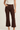 Pantalon flare marron taille haute à boutons – ELVIA