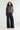 Pantalon large à micro-carreaux marine — JENOA