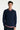 Pull polo bleu marine Chasin pour homme en maille texturée - vue de face