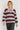 Pull polo rayé bordeaux et gris - NOLYA