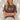 T-shirt marron oversize pour femme avec patch poitrine - vue de face